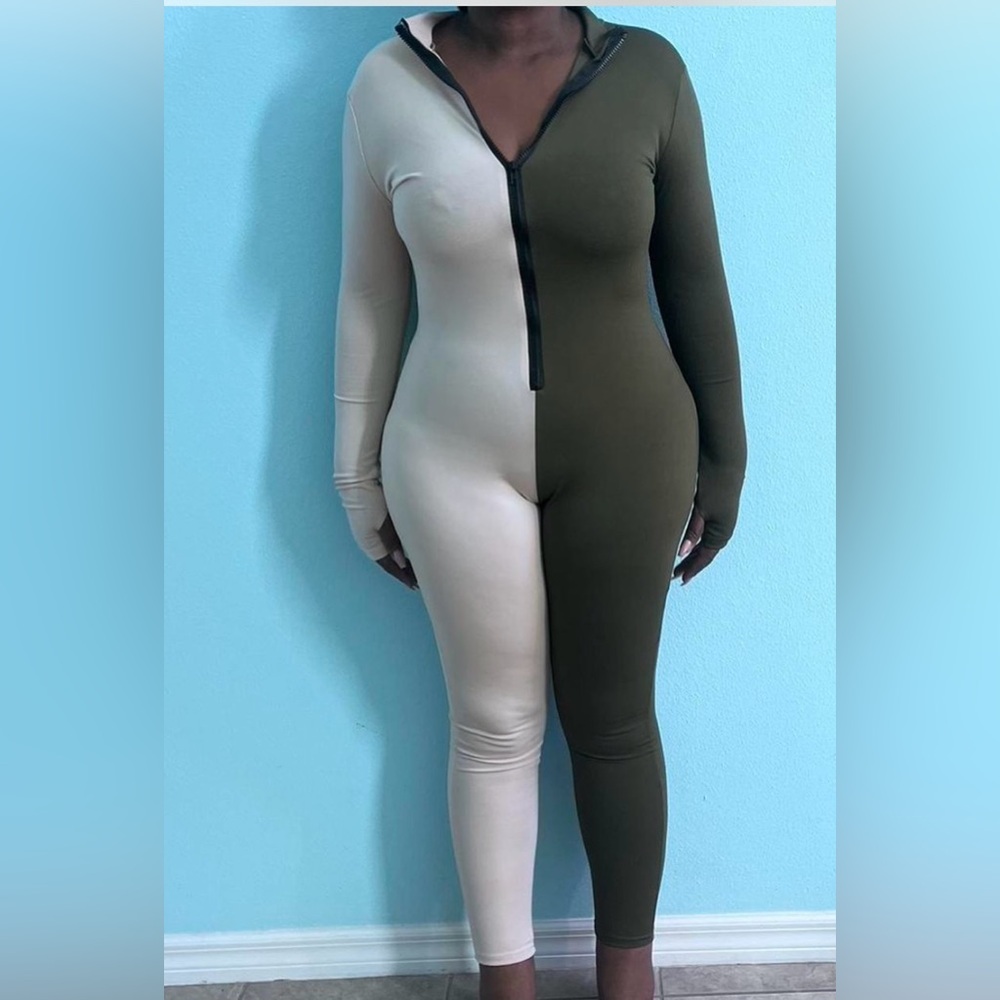 Green and white onesie size small